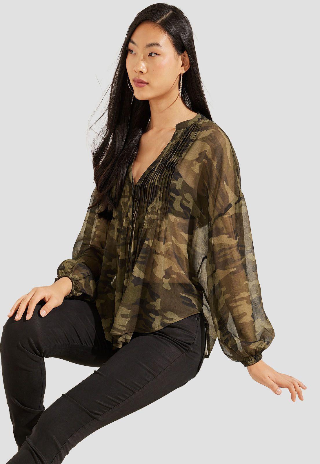 Camisa Ls Diamante Top Guess-0