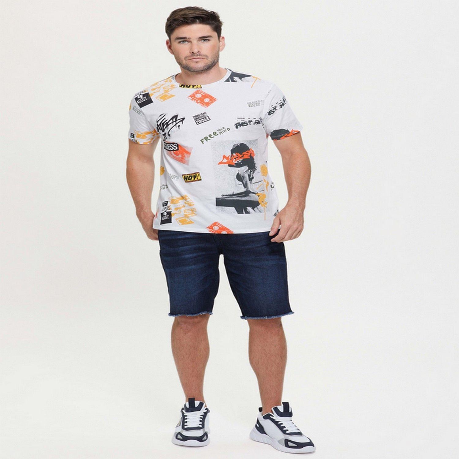 Polera Guess Ss Bsc Urban City Collage F0E1 BLANCO-0