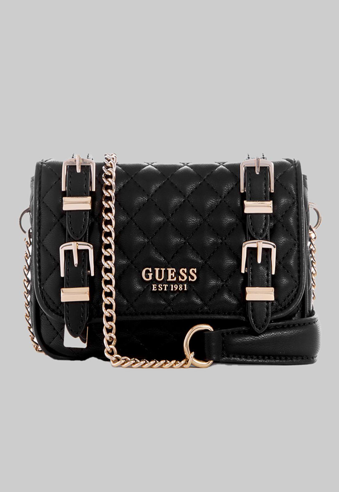 Mini Cartera Guess Adam Mini Crossbody Flap Bla Negro-0