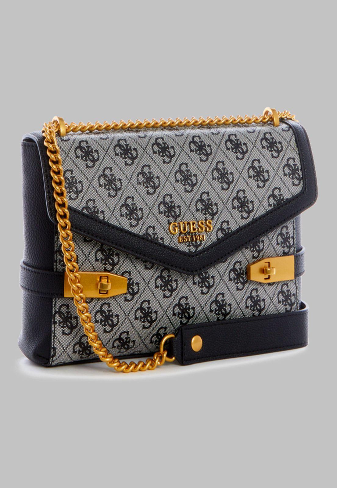 Cartera Guess Zadie Logo Cnvrtble Xbody Flap Blo Carbon-1