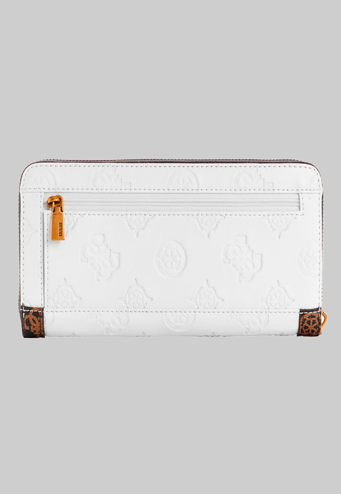 Billetera Abey Slg Large Zip Around Blanco Guess-1