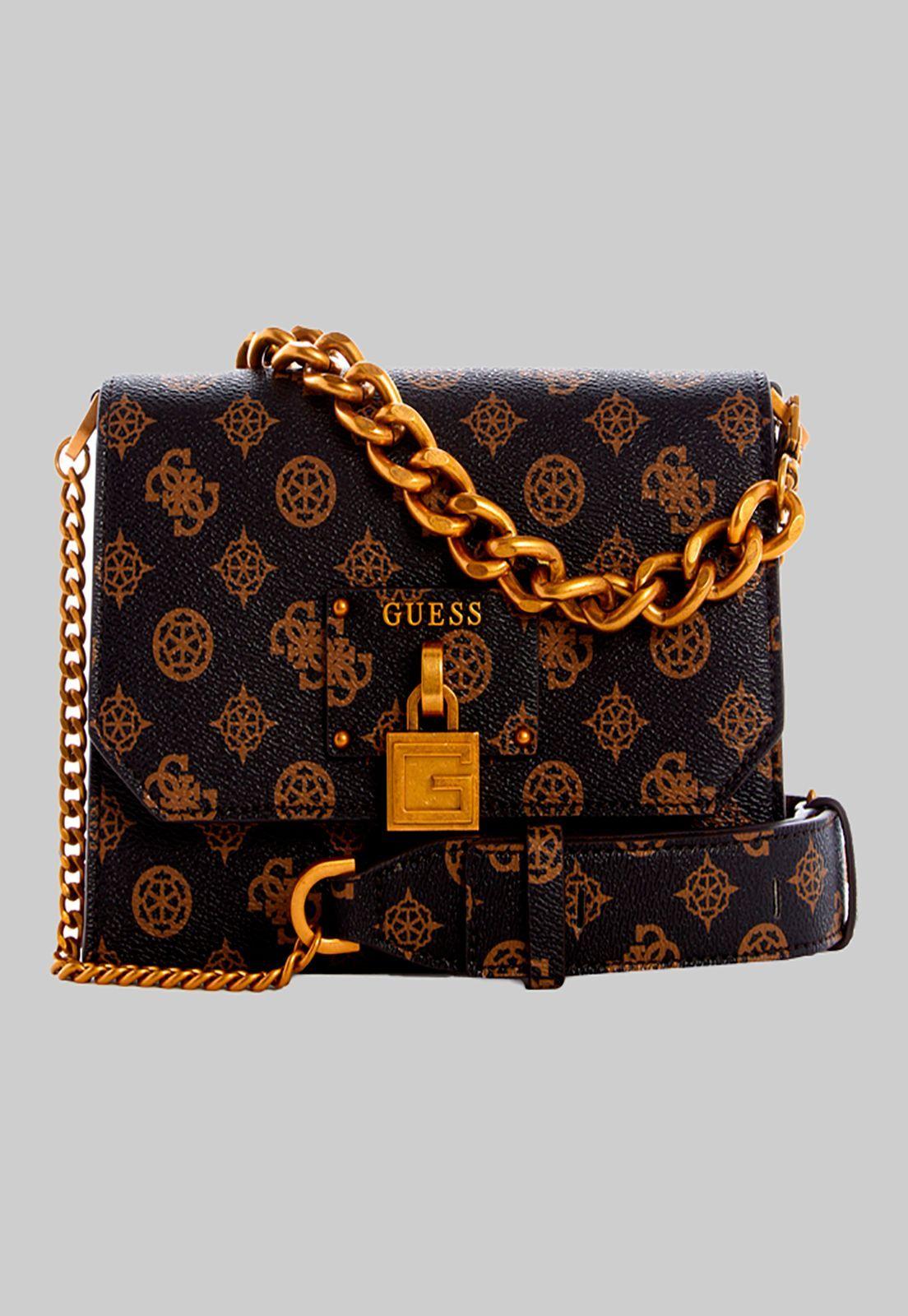 Mini Cartera Centre Stage Crossbody Café Guess-0