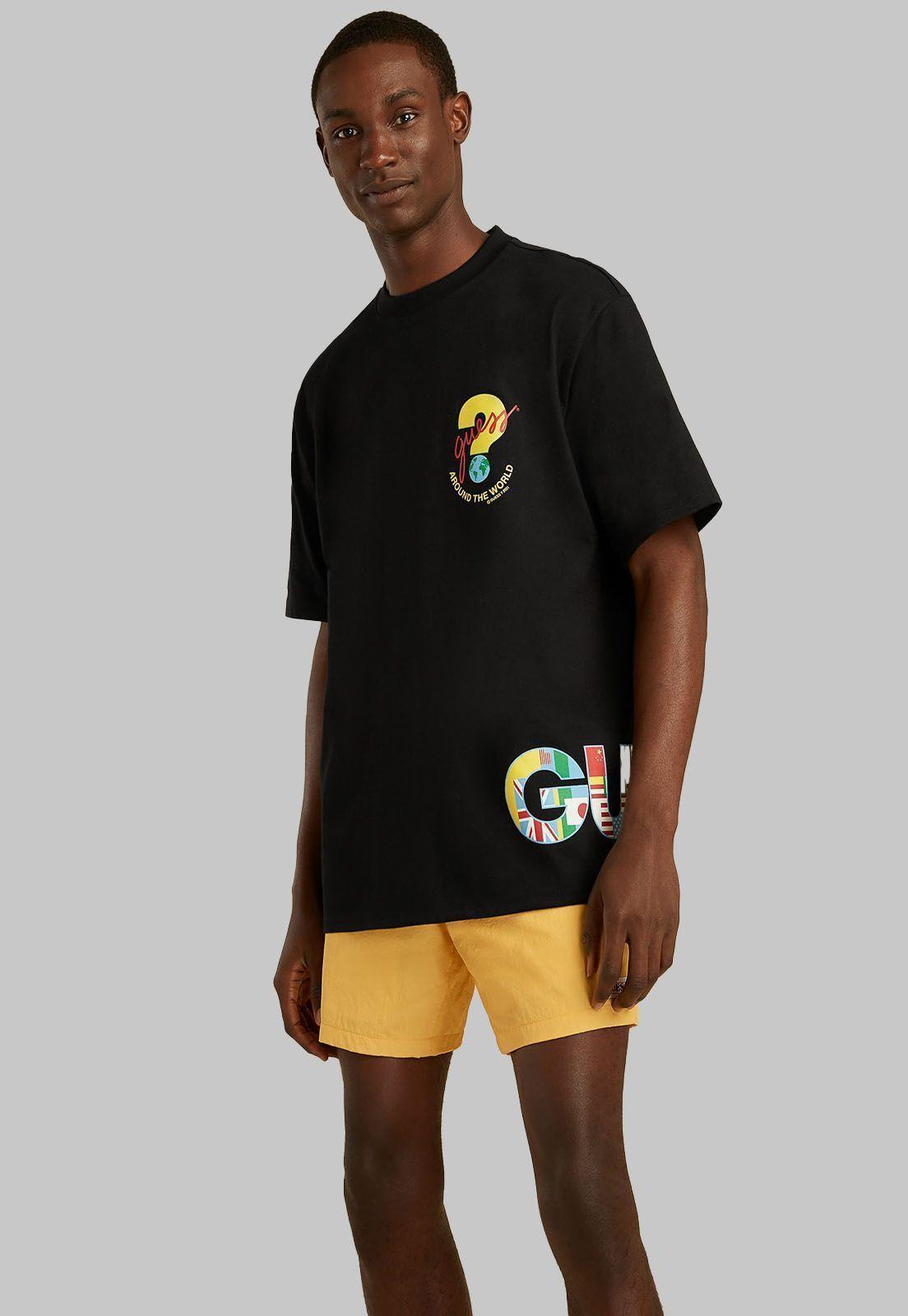 Polera Su Games Ss Logo Tee Jblk Guess-2