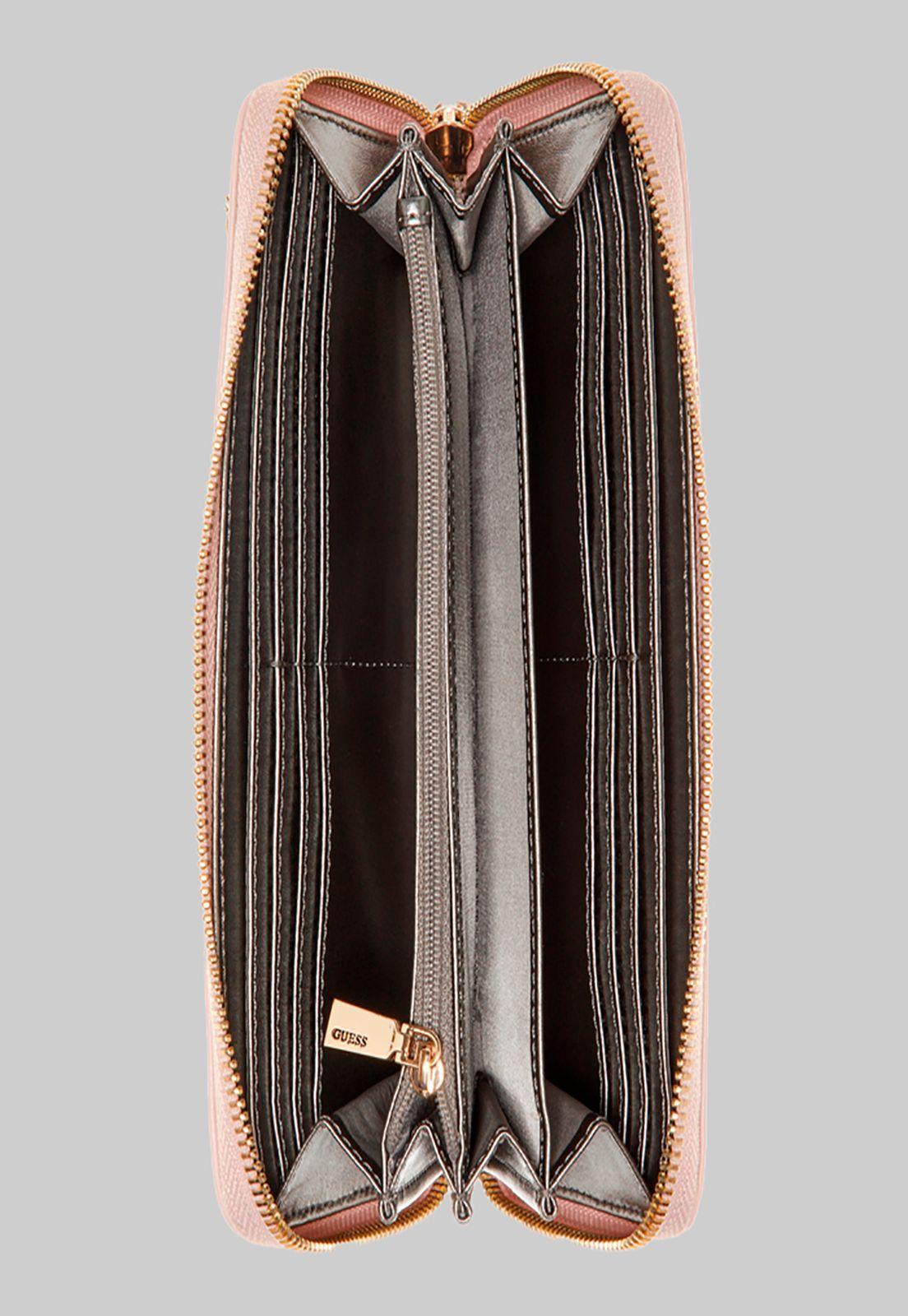 Billetera Eco Gemma Large Around Leo Negro Guess-2