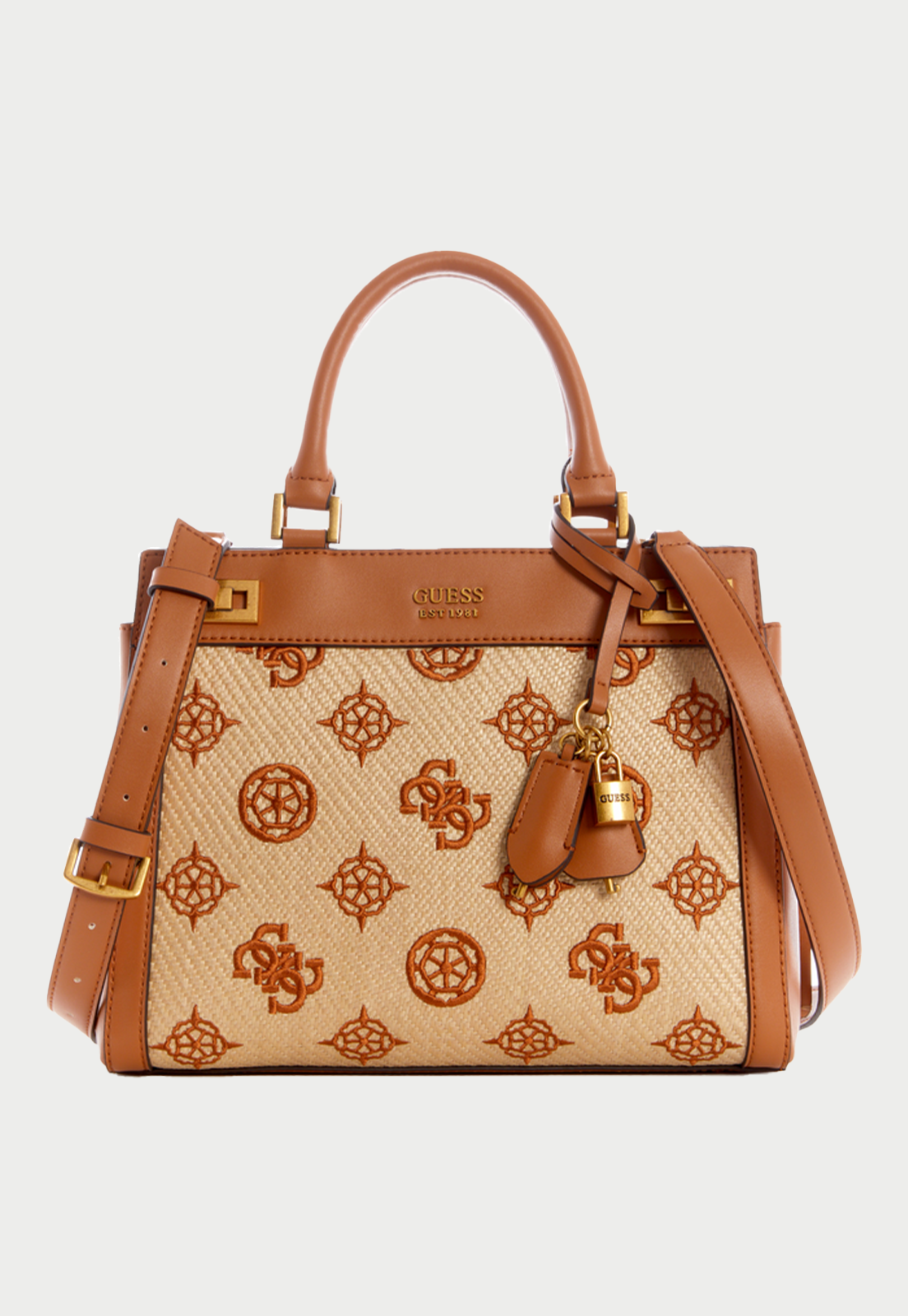 Cartera Katey Luxury Satchel Ntc Café Guess-0