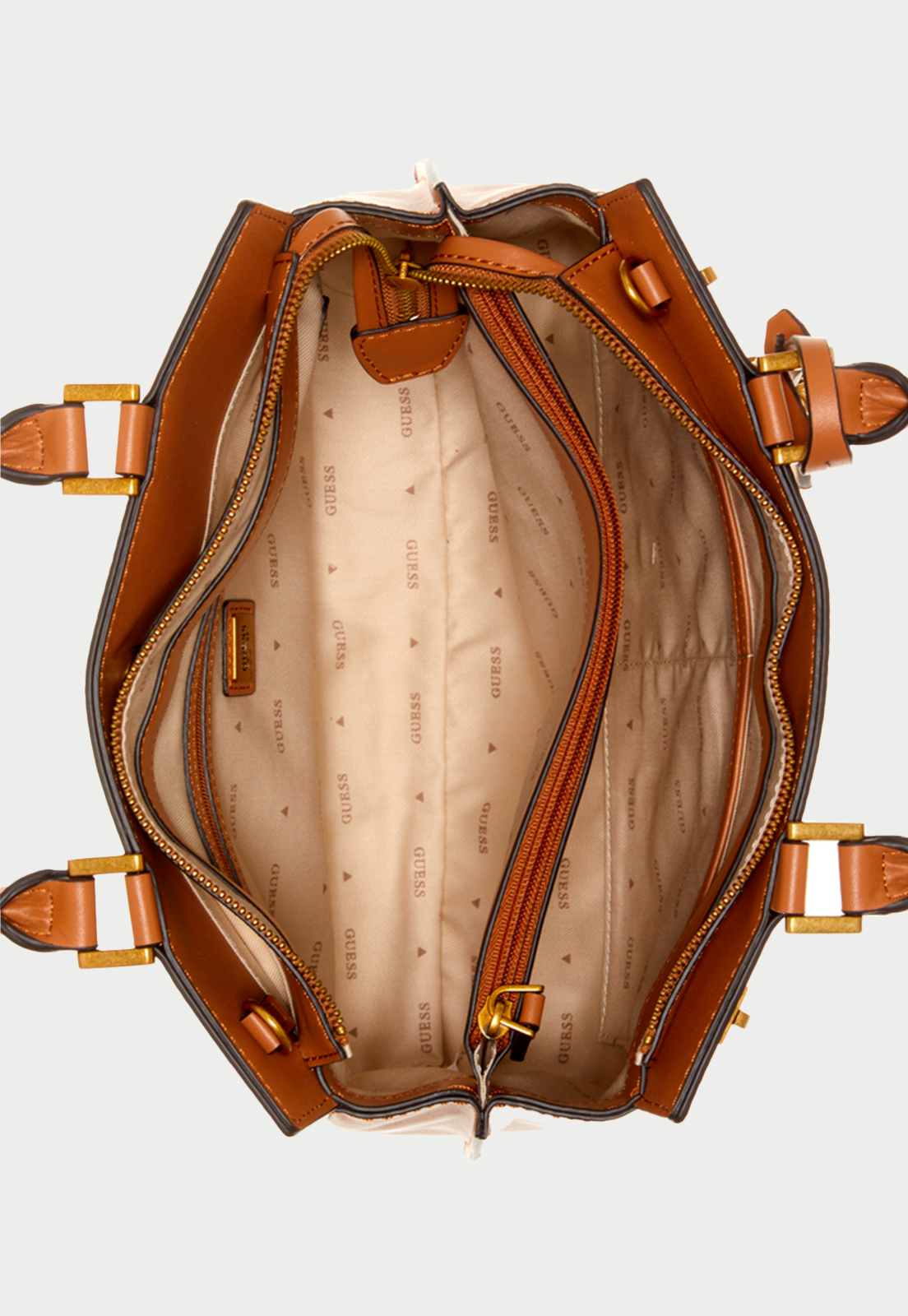 Cartera Katey Luxury Satchel Ntc Café Guess-3