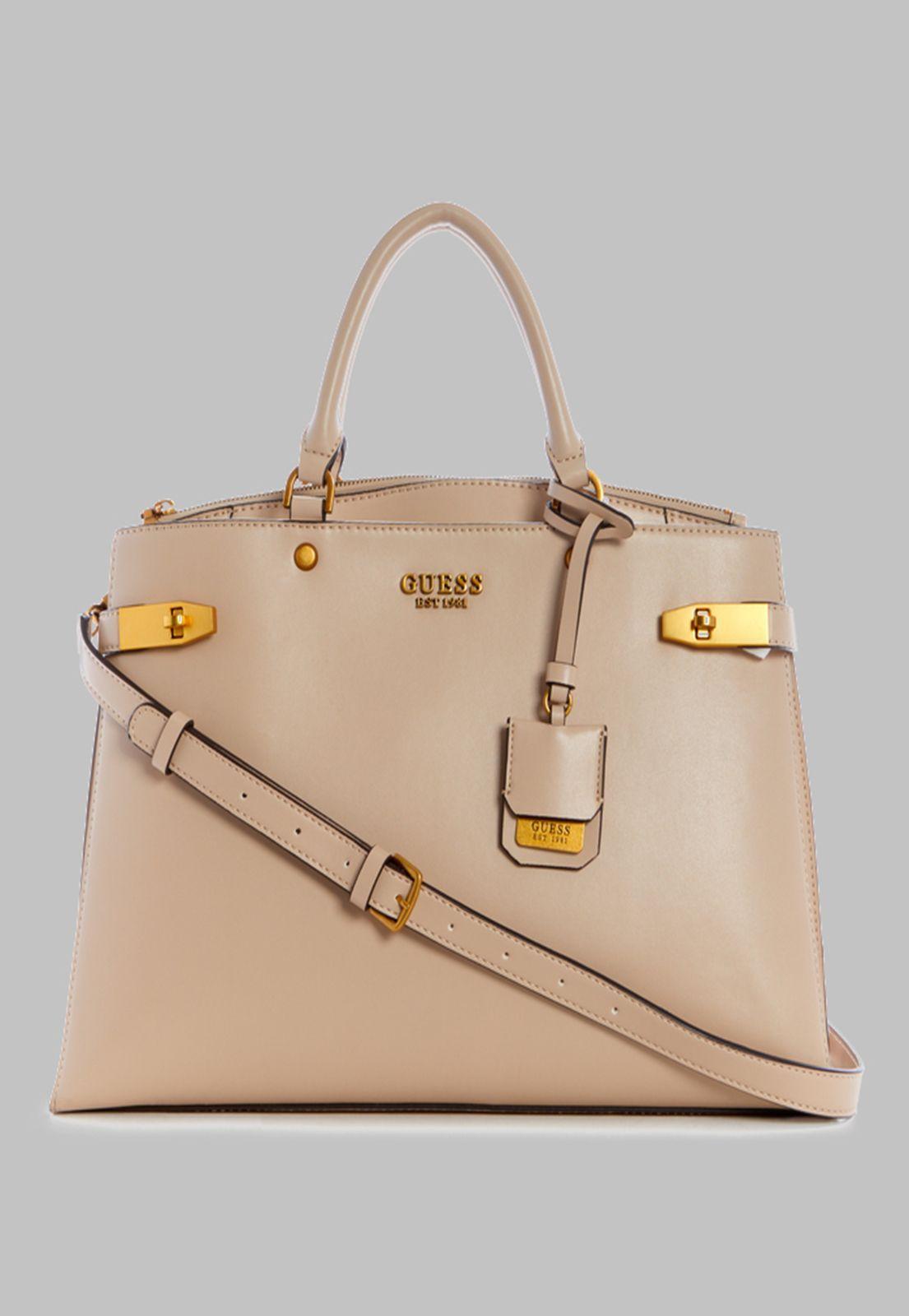 Cartera Guess Zadie Large Girlfriend Satchel Lgr Crema-0