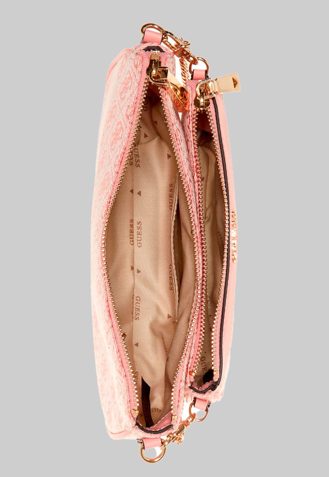 Mini Cartera Kasinta Double Zip Pouch Rosado Guess-3