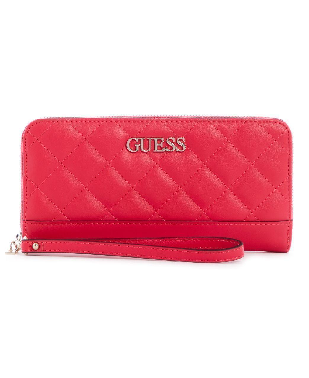 Billetera Guess Illy Slg Large Zip Around Pas Rojo Tu-0
