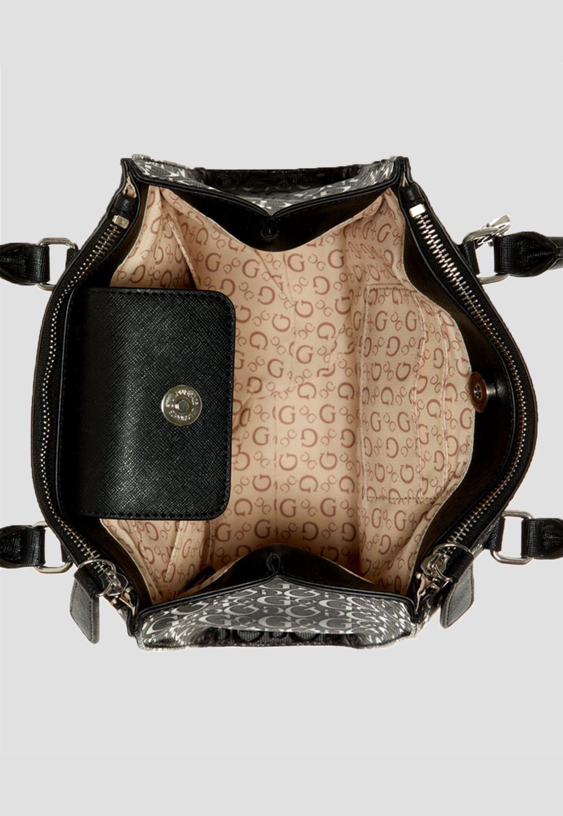 Cartera Rodney Satchel Bla Negro Guess-3