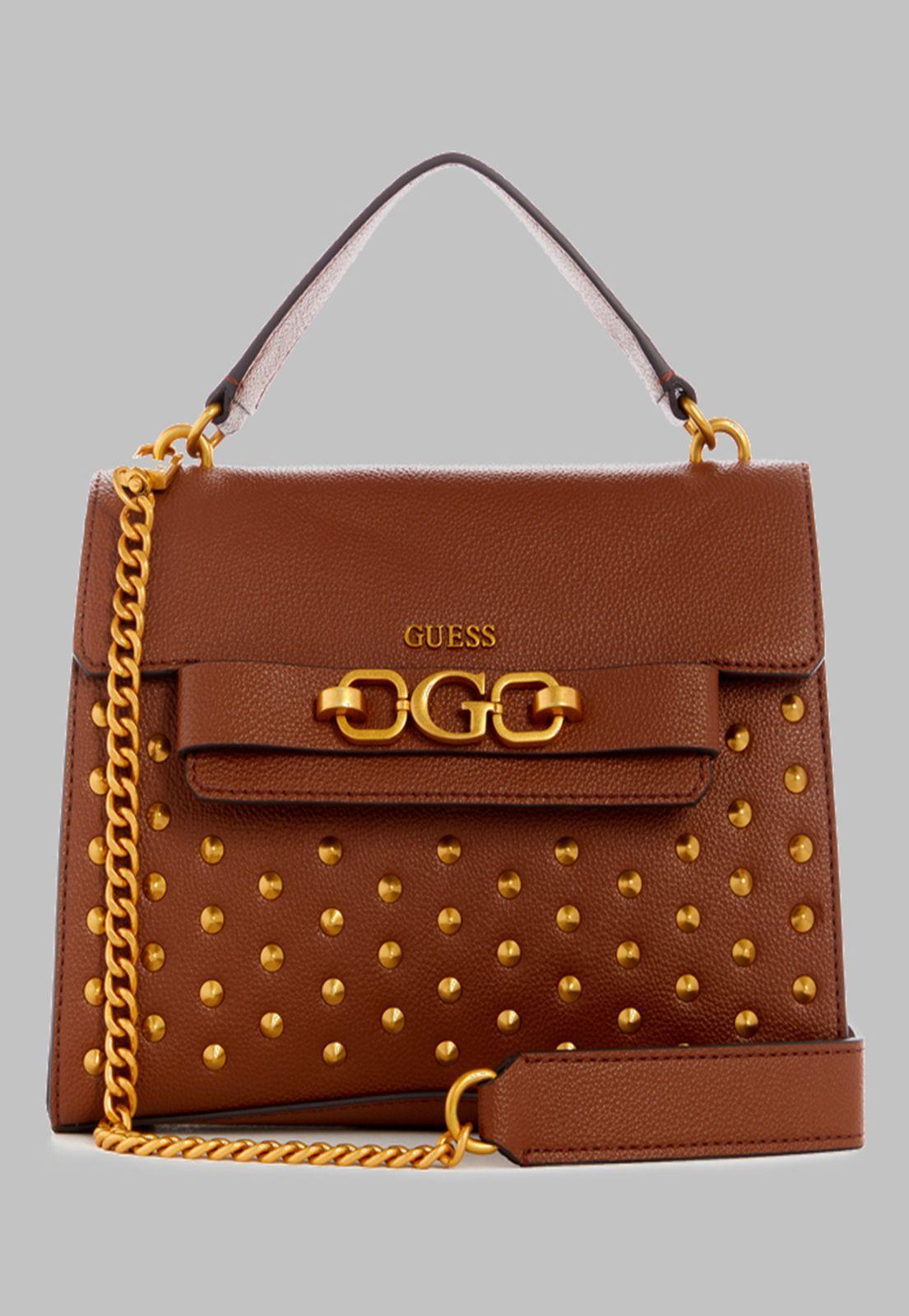 Cartera Guess Zira Top Handle Flap Cog Café-0