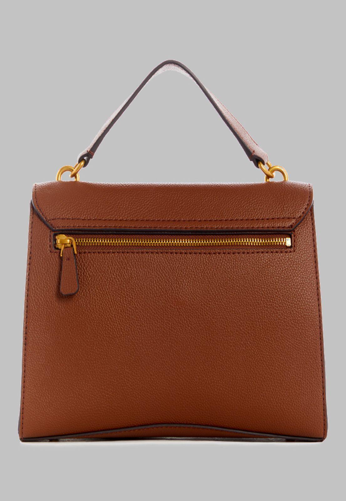 Cartera Guess Zira Top Handle Flap Cog Café-2