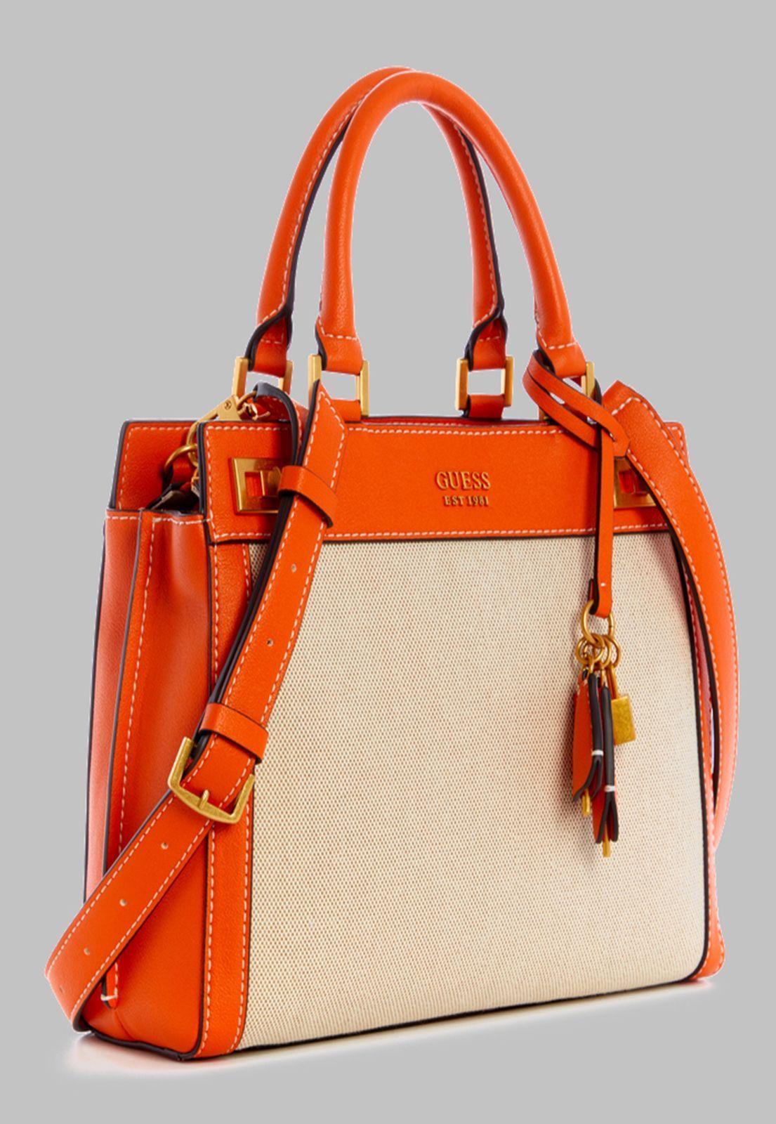 Cartera Guess Katey Luxury Satchel Nro Coral-0