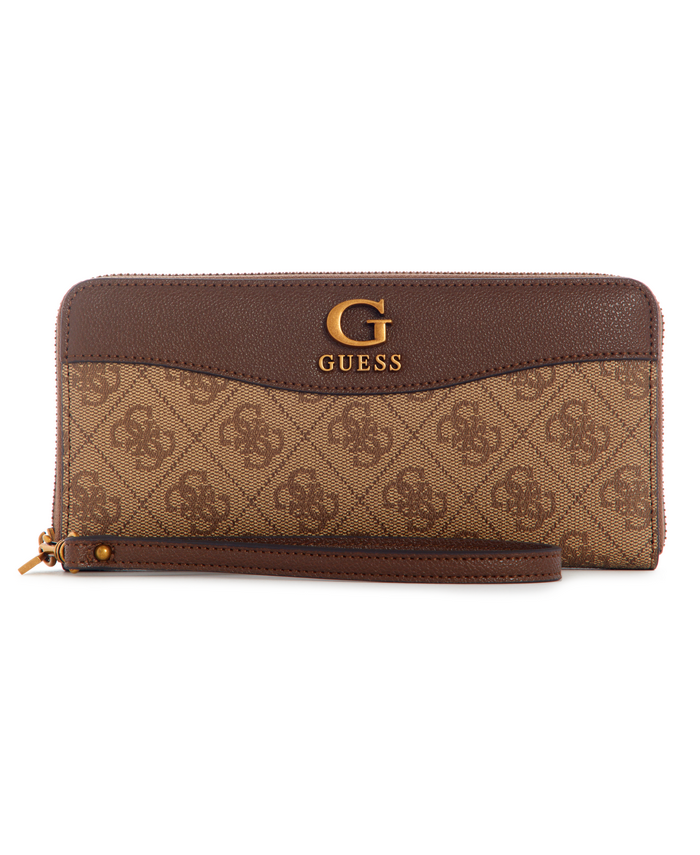 Billetera Guess Nell Logo Slg Large Zip Around Lgw Café-0