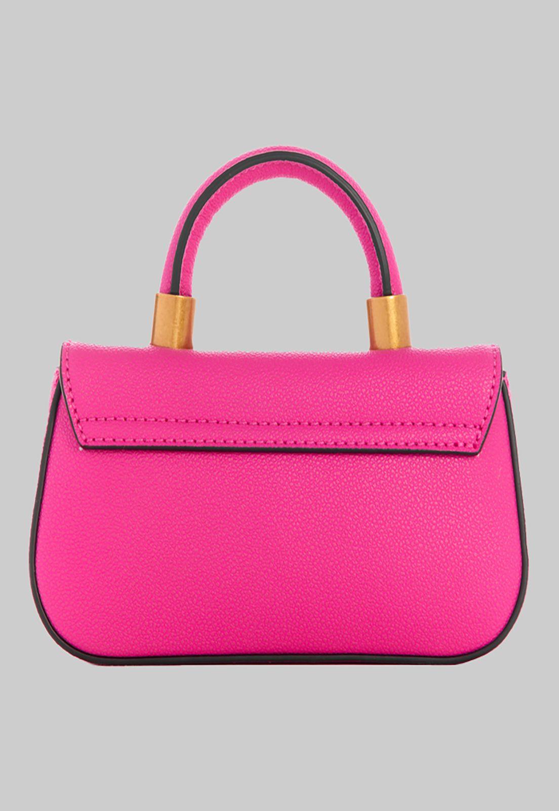 Mini Cartera Guess Nell Micro Mini Flap Fuc Rosado-2