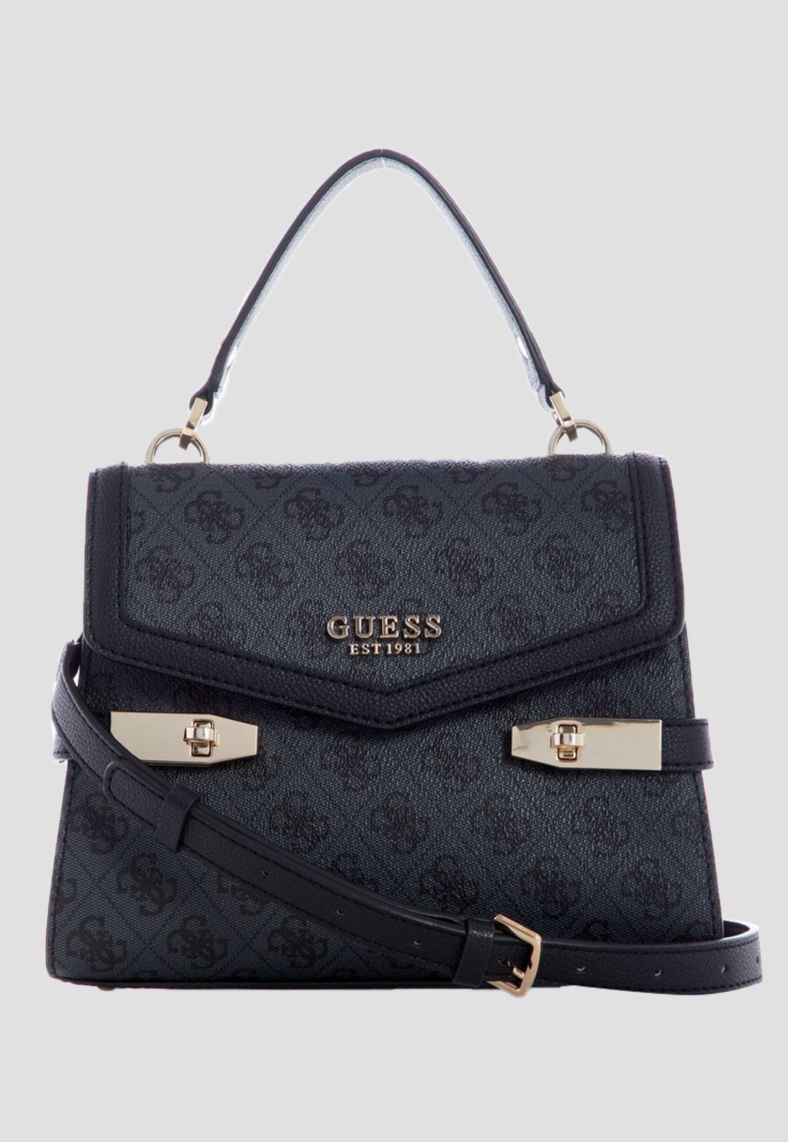 Cartera Zadie Logo Top Handle Flap Clo Negro Guess-0
