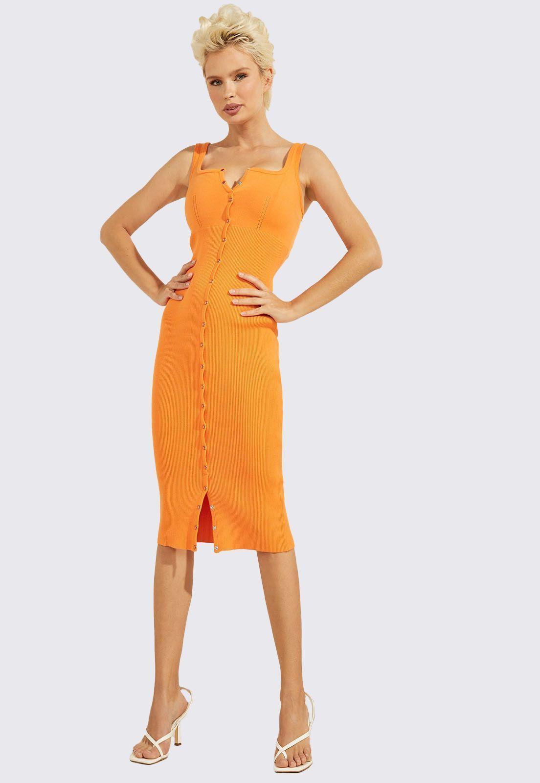 Vestido Guess Sl Snap Front Lana Tank Dress-1