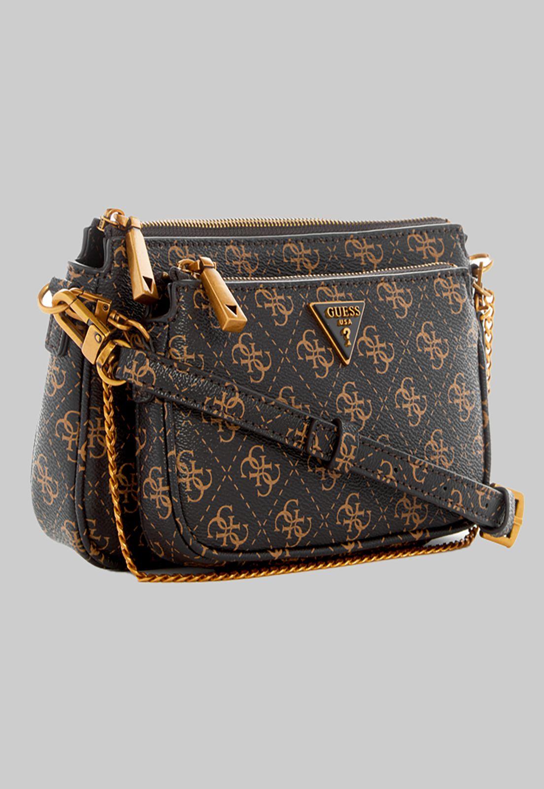 Mini Cartera Guess Alexie Double Pouch Crossbody Bnl Café-1