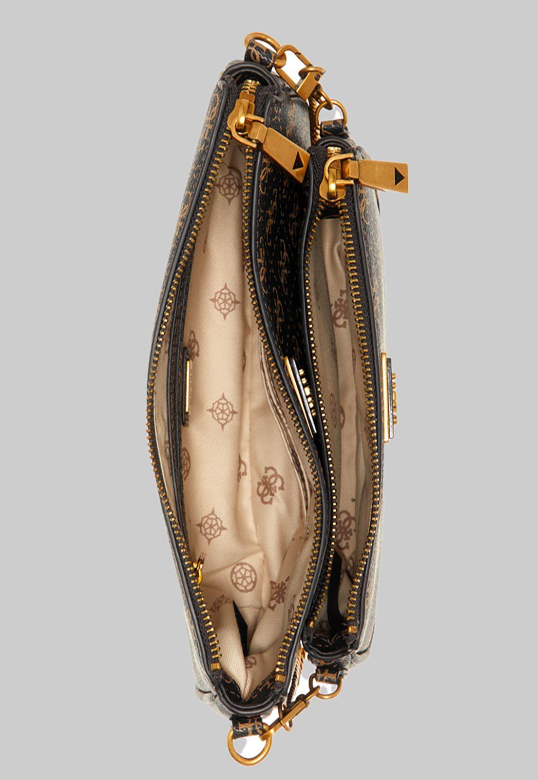 Mini Cartera Guess Alexie Double Pouch Crossbody Bnl Café-3