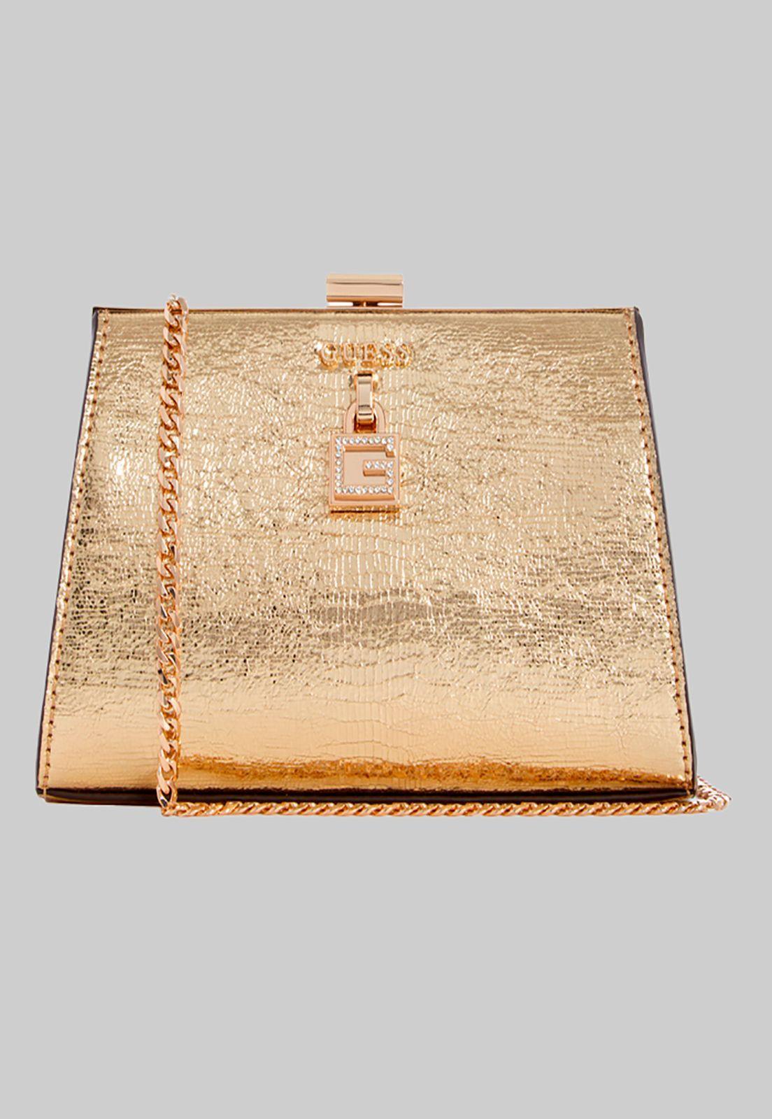 Cartera Night Fall Crossbody Clutch Dorado Guess-0