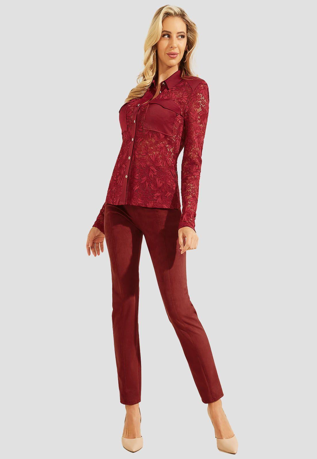 Camisa La Corinne Camisa Shirt G5B7 Rojo Guess-1