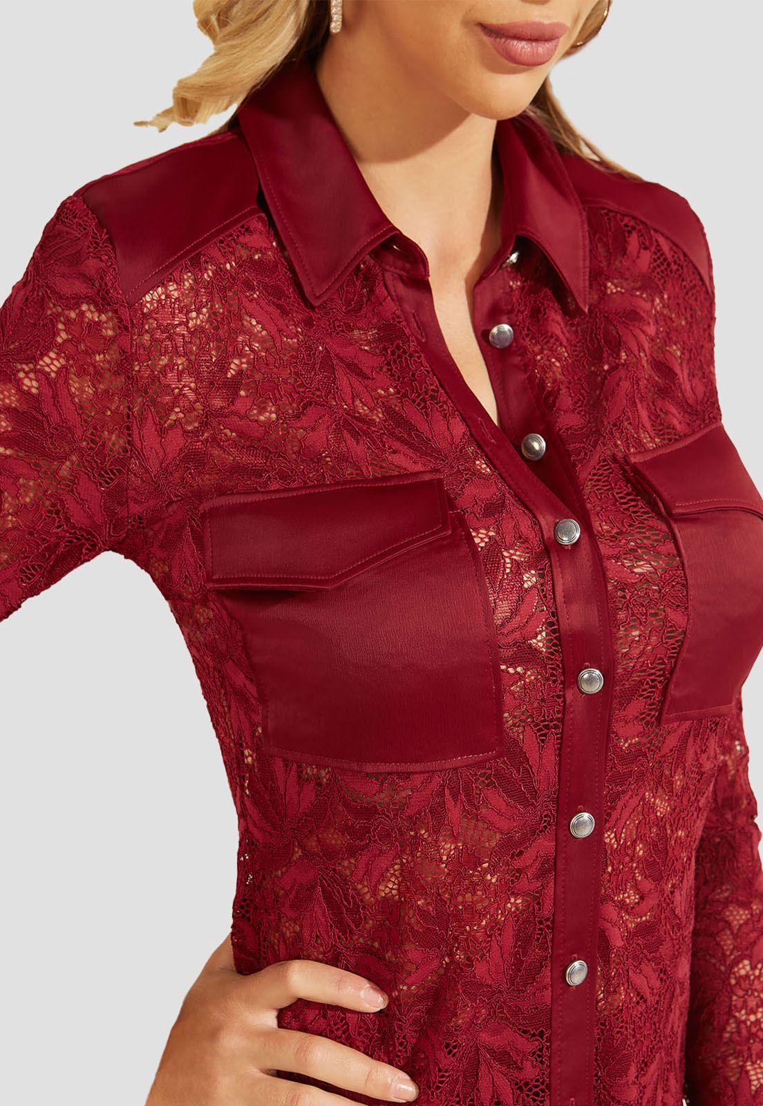 Camisa La Corinne Camisa Shirt G5B7 Rojo Guess-2
