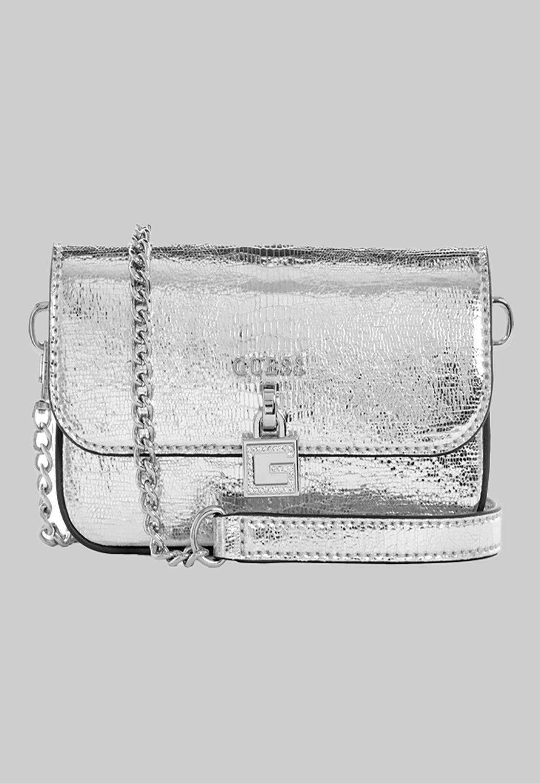 Cartera Night Fall Mini Crossbody Plateado Guess-0