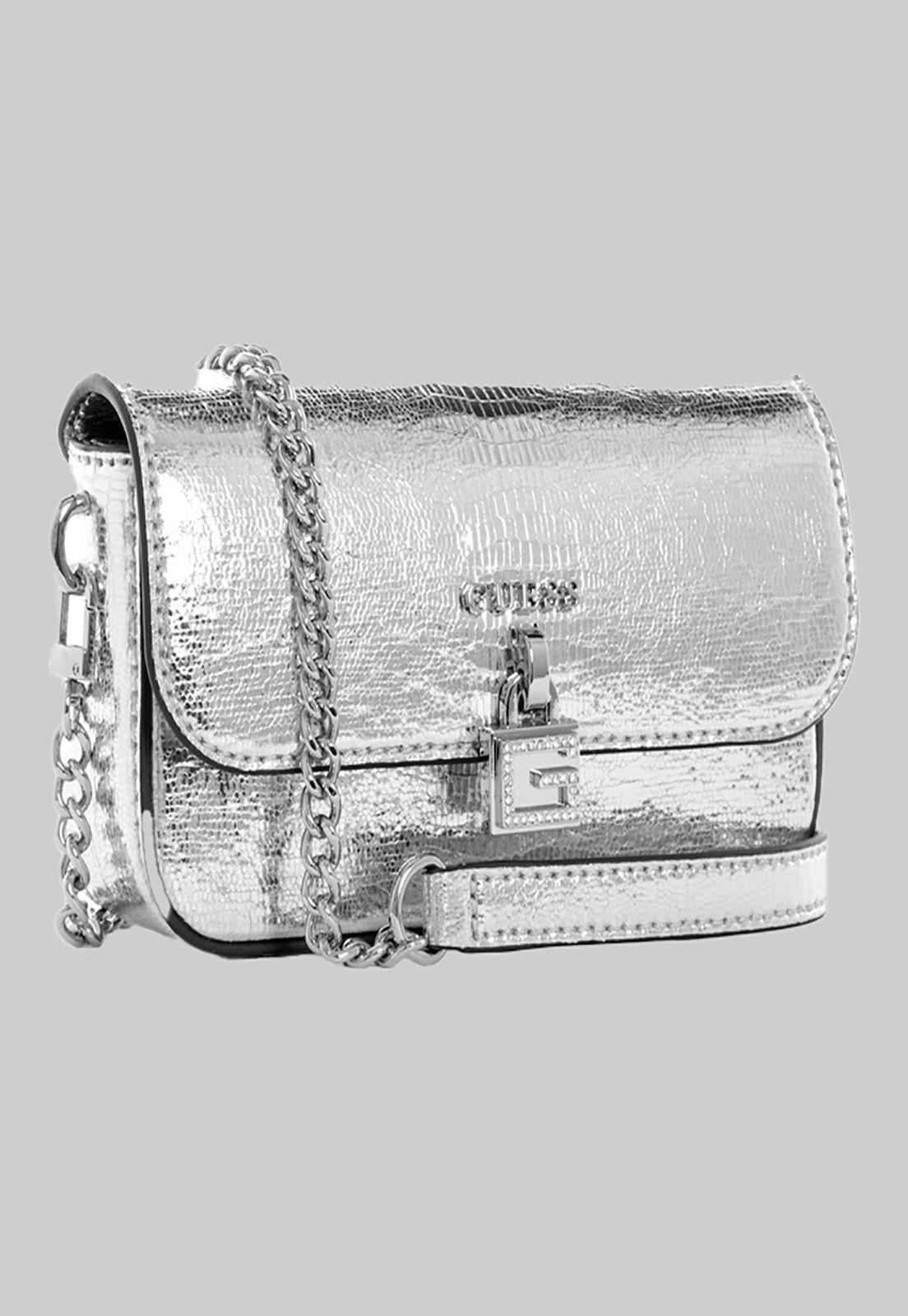 Cartera Night Fall Mini Crossbody Plateado Guess-1