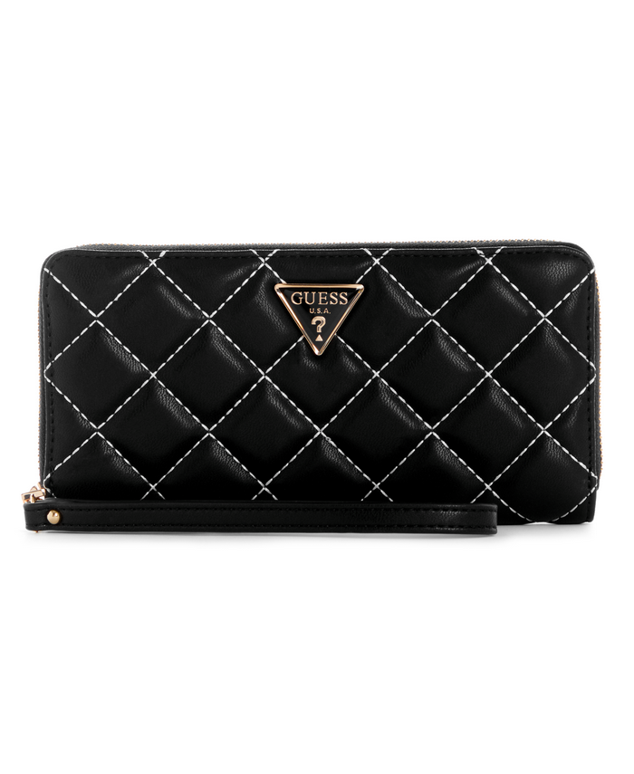 Billetera Guess Cessily  Large  Around Bml Negro-0