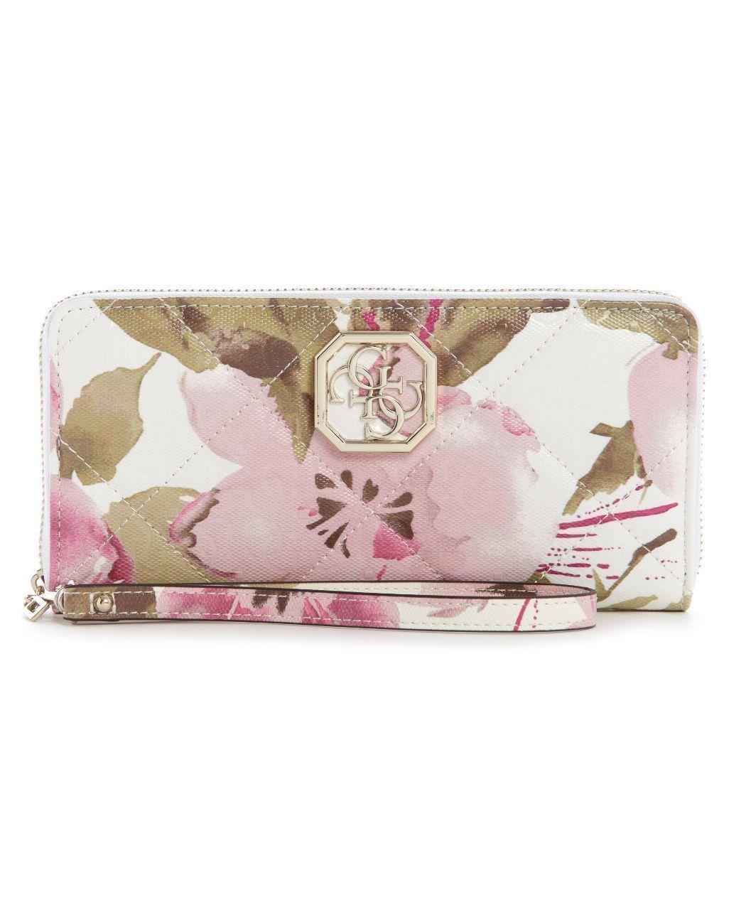 Billetera Guess Dilla Slg Large Zip Around Spf Blanco Tu-0