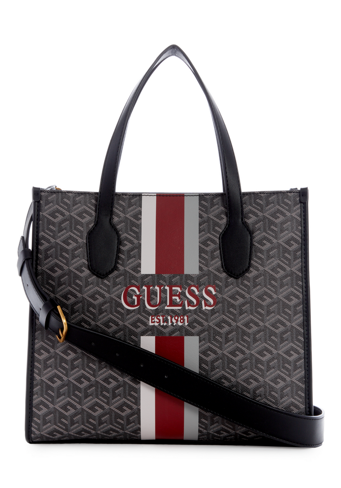 Cartera Silvana 2 Compartment Tote Carbón Guess-0