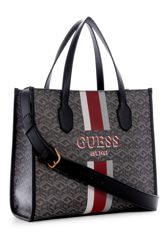 Cartera Silvana 2 Compartment Tote Carbón Guess-1