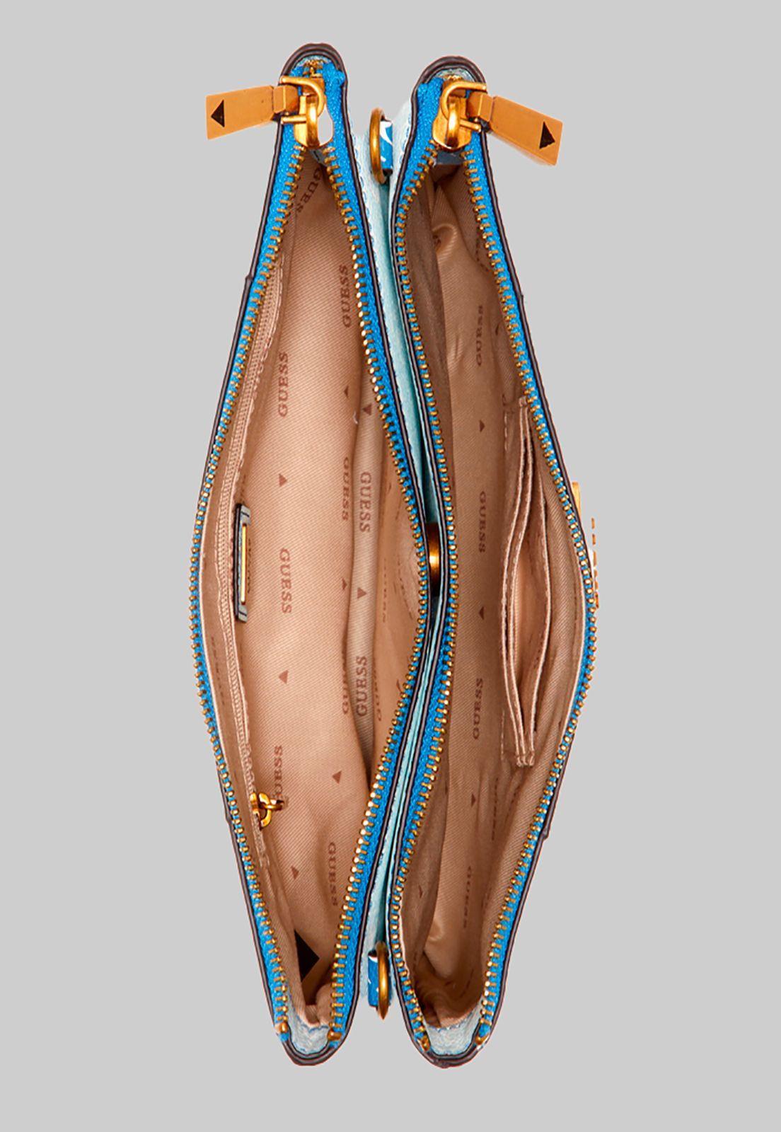 Mini Cartera Noelle Double Crossbody Azul Guess-3