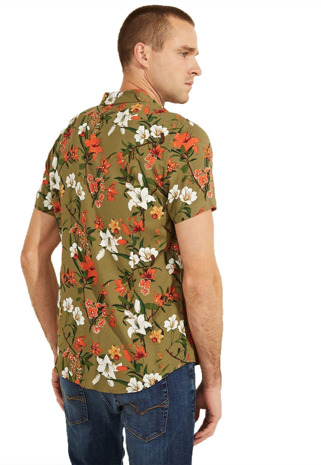 Camisa Guess Ss Rayon Parachute Floral-3