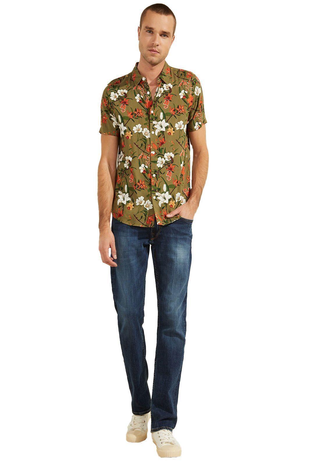 Camisa Guess Ss Rayon Parachute Floral-1