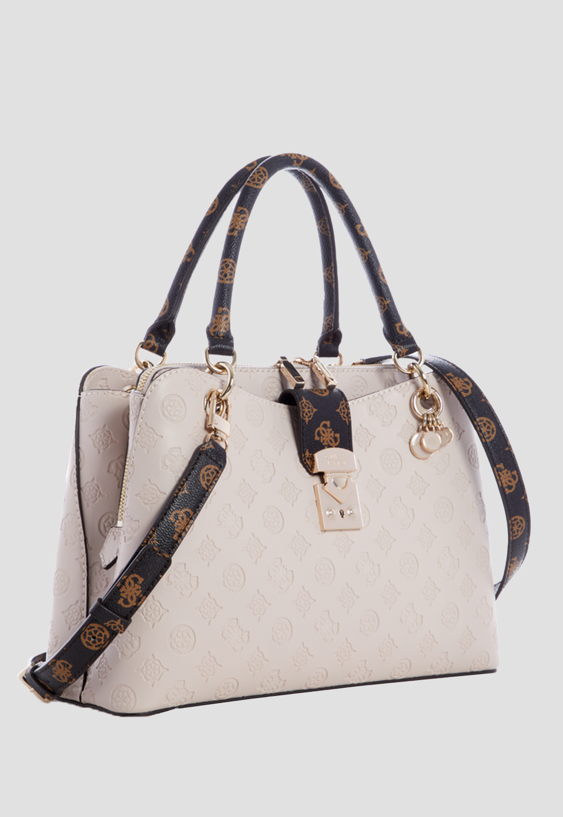 Cartera Carlson Girlfriend Satchel Sml Crema Guess-1