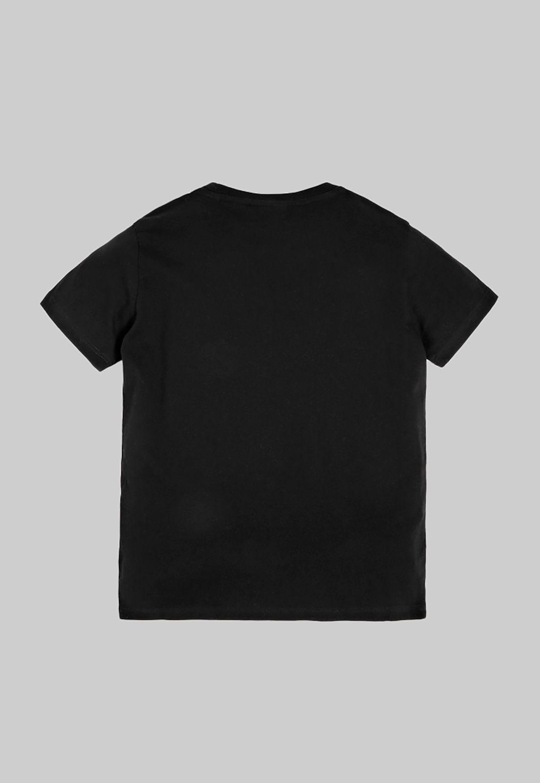 Polera G Kids Go Ss Grid Logo Tee Jblk Negro-1