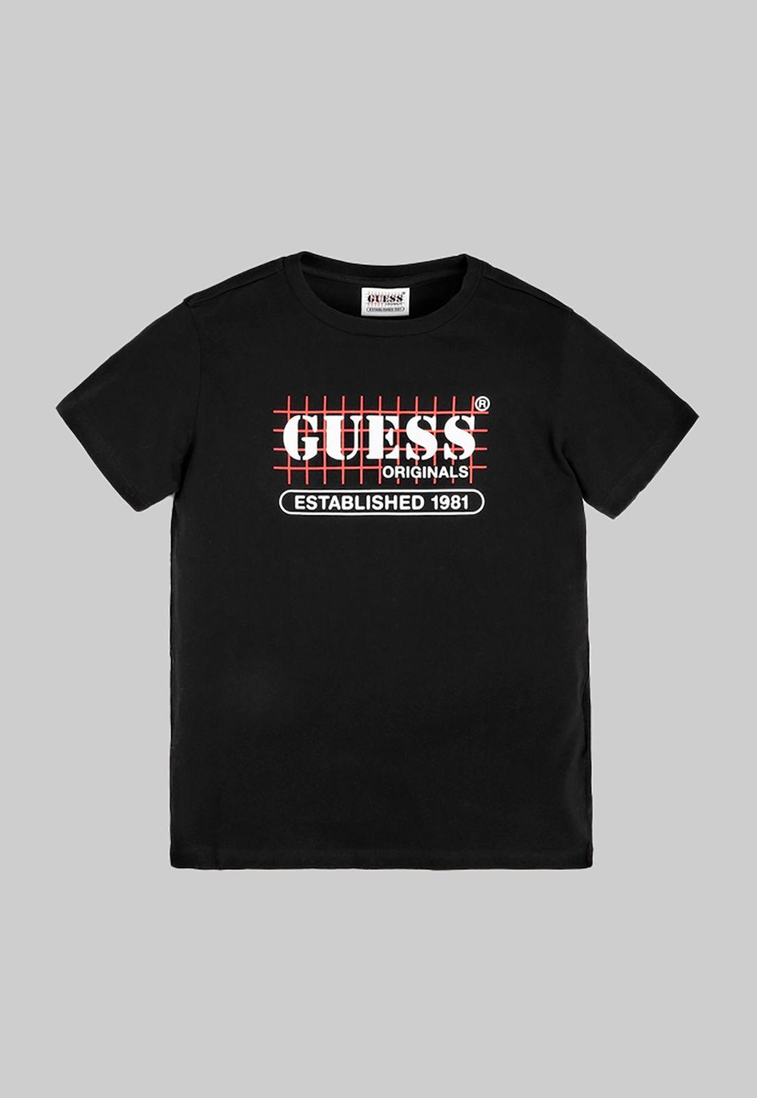 Polera G Kids Go Ss Grid Logo Tee Jblk Negro-0