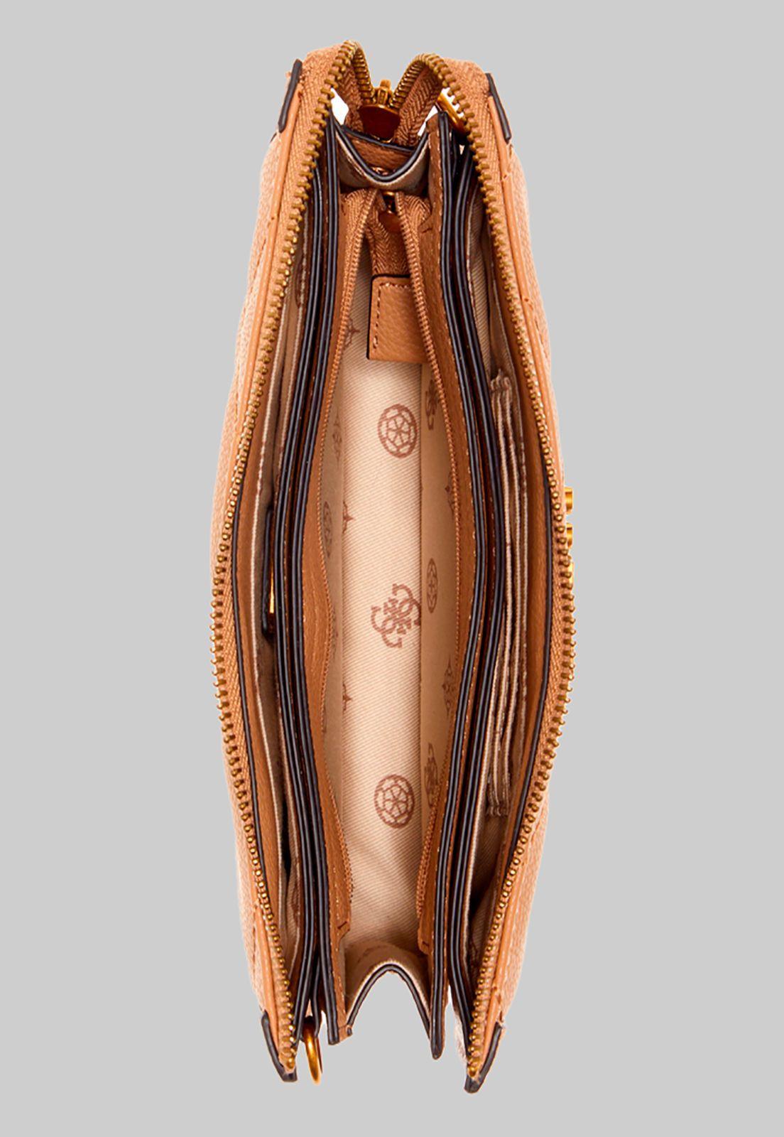 Mini Cartera Abey Multi Cmprtmnt Shldr Beige Guess-3