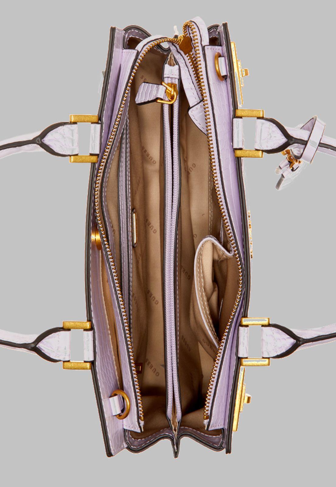 Cartera Guess Katey Croc Luxury Satchel Lil Morado-3