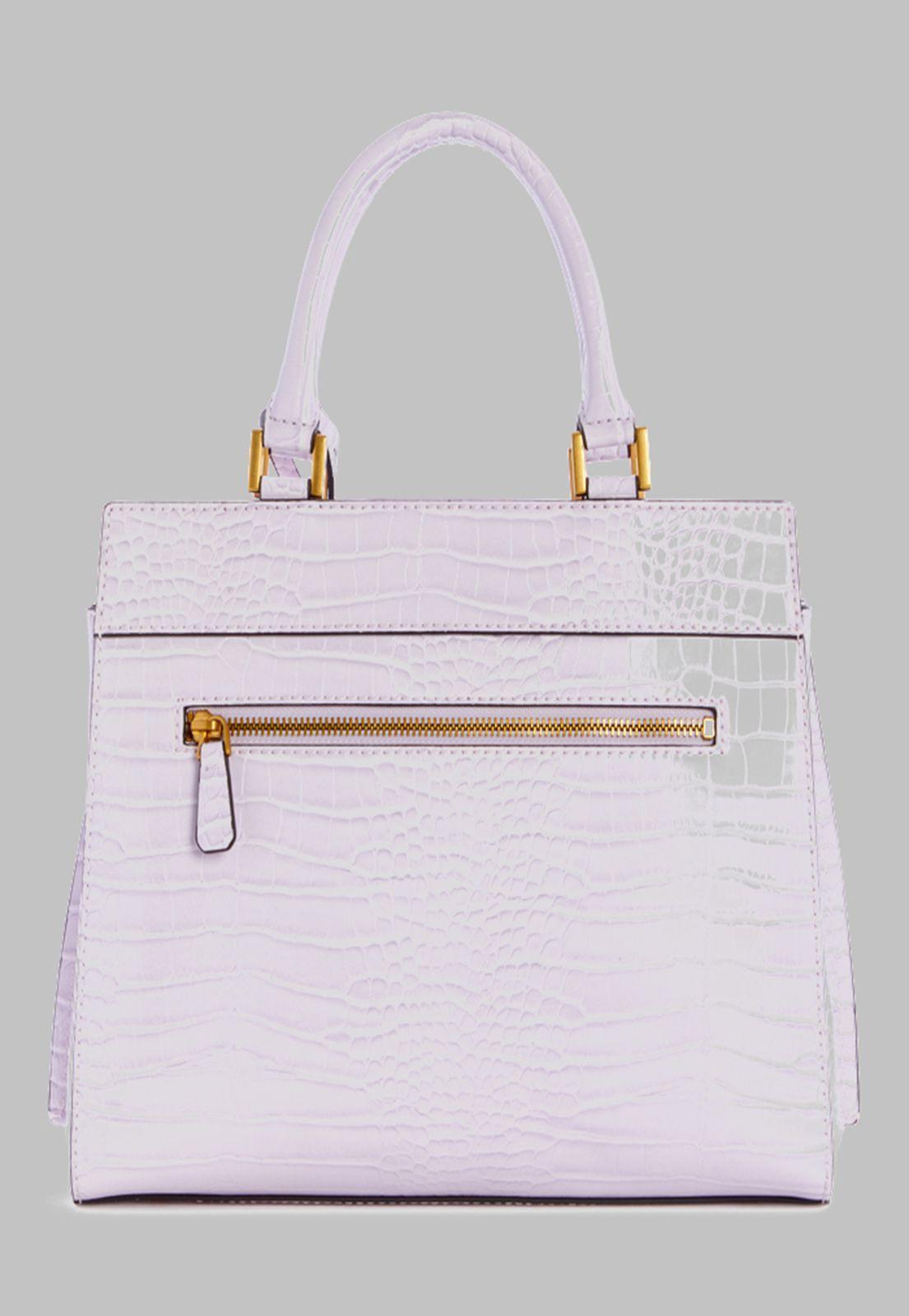 Cartera Guess Katey Croc Luxury Satchel Lil Morado-2