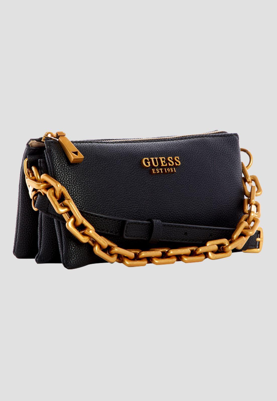 Mini Cartera Turin Tri Top Zip Bla Negro Guess-1