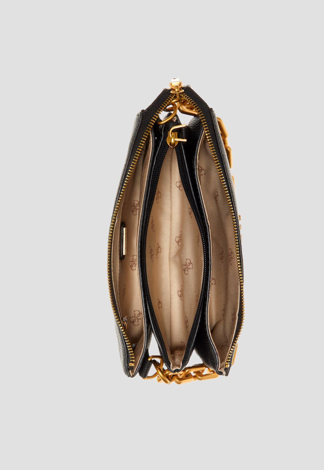 Mini Cartera Turin Tri Top Zip Bla Negro Guess-3