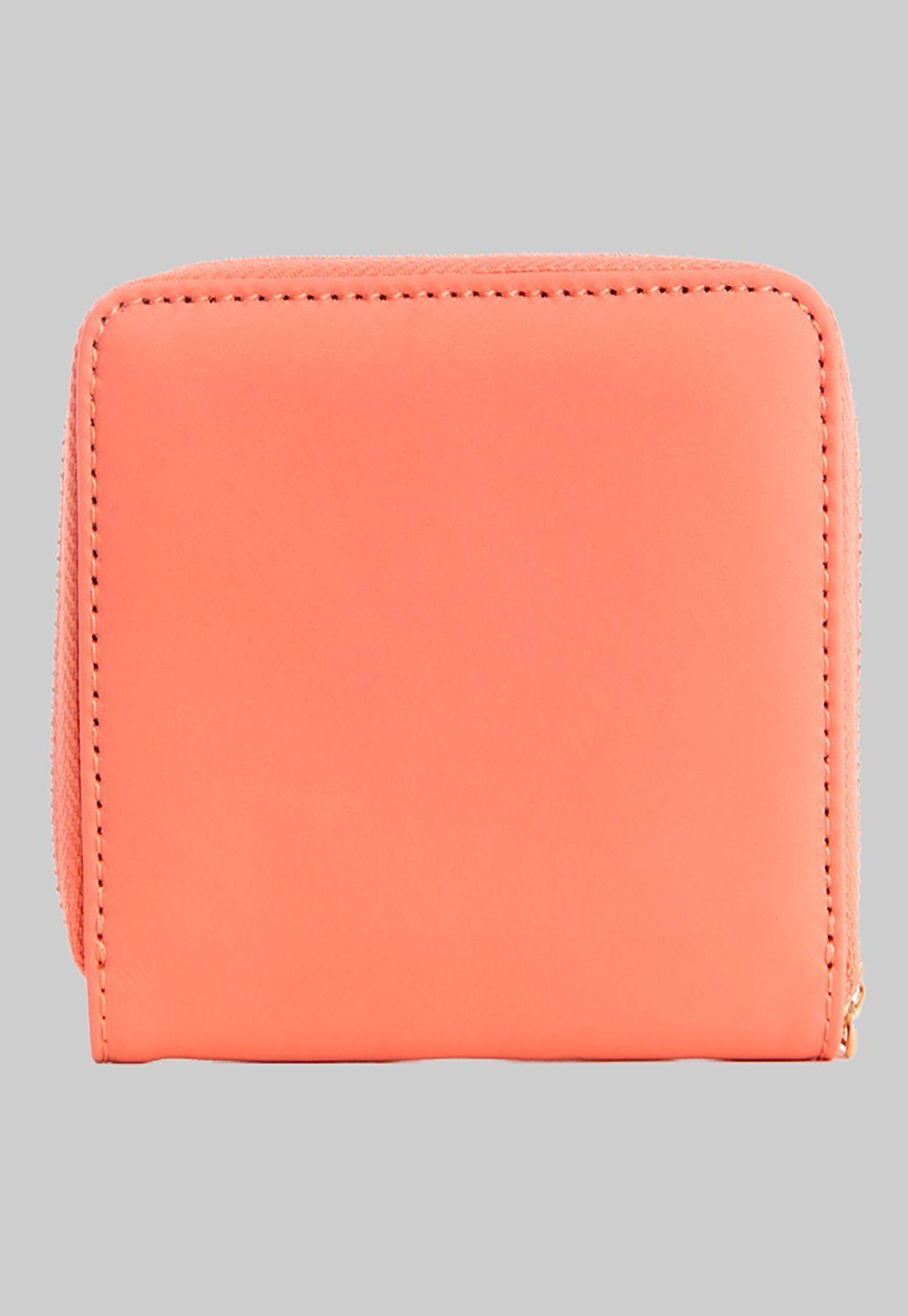 Billetera Eco Gemma Small Around Cor Coral Guess-1