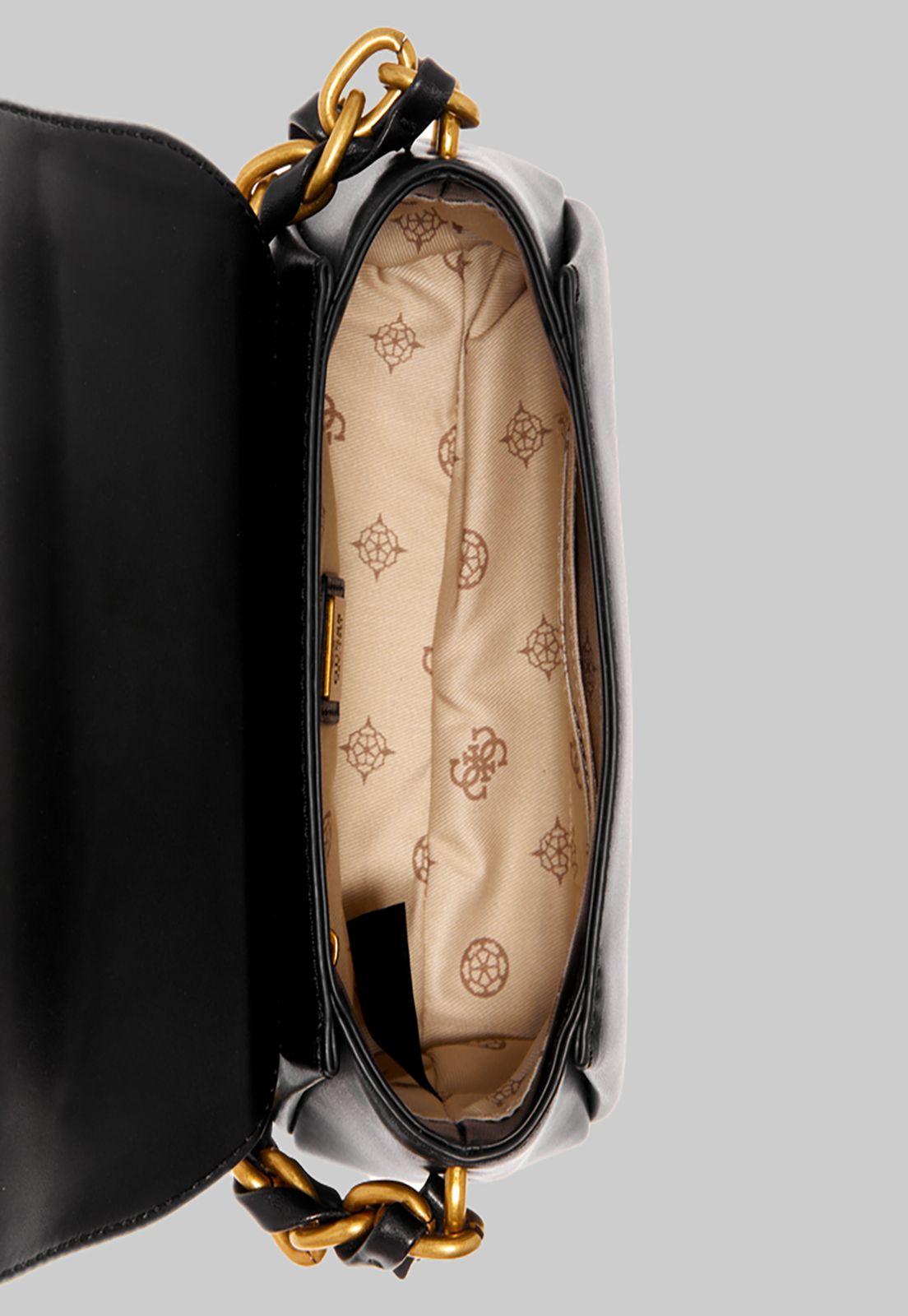 Mini Cartera Guess Alva Mini Crossbody Flap Bla Negro-2