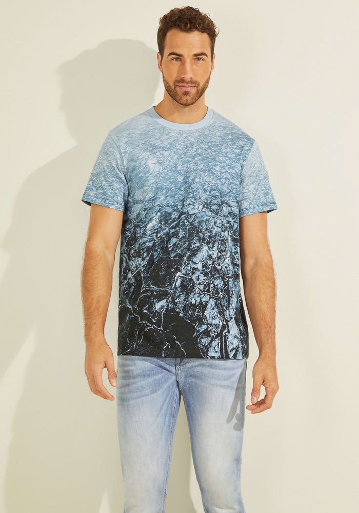 Polera Guess Landscape Cn Ss Tee P72Q Azul-0