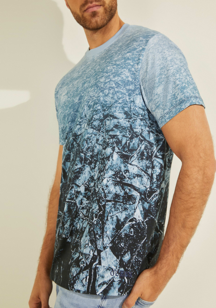 Polera Guess Landscape Cn Ss Tee P72Q Azul-2