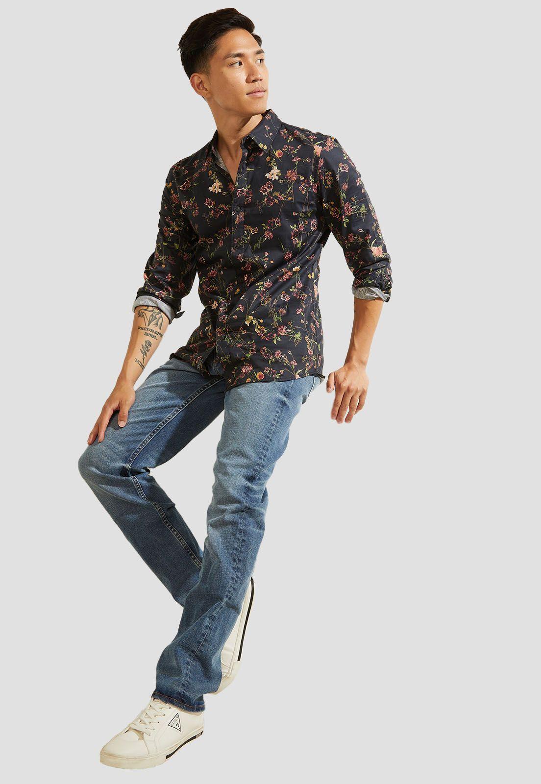 Camisa Ls Luxe Mystic Floral Shrt  Guess-1