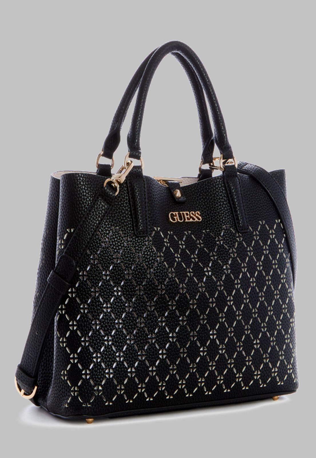 Cartera Guess Amara Girlfriend Satchel Bla Negro-1