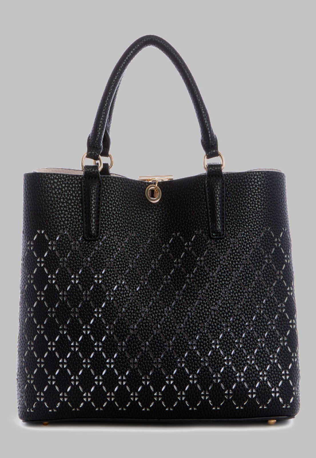 Cartera Guess Amara Girlfriend Satchel Bla Negro-2